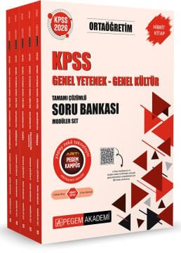 Pegem Akademi 2026 KPSS Ortaöğretim Soru Bankası Modüler Set Genel Yetenek Genel Kültür Tamamı Çözümlü (5 Kitap)