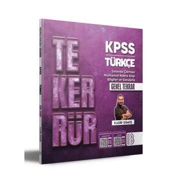 Benim Hocam Yayınları KPSS Türkçe Tekerrür Genel Tekrar Kamp Kitabı Kadir Gümüş