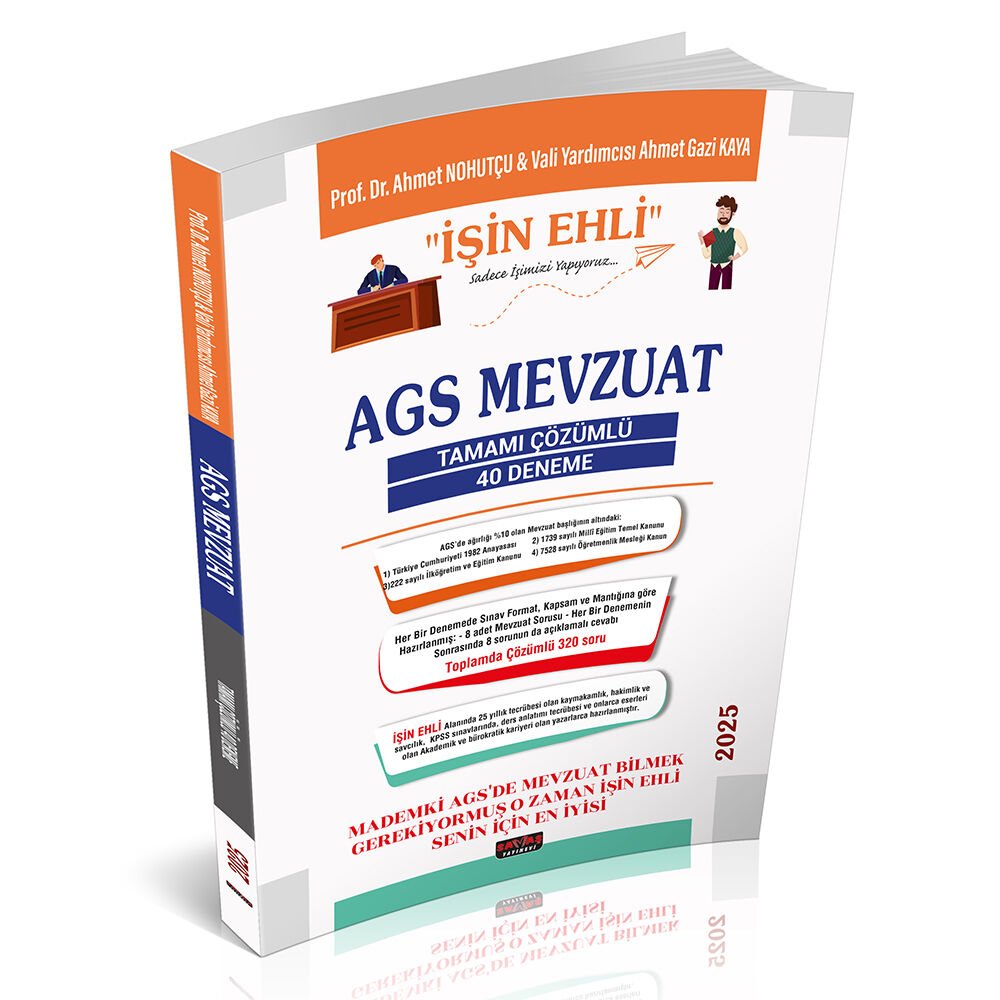 MEB AGS Mevzuat İşin Ehli Tamamı Çözümlü 40 Deneme Savaş Yayınları