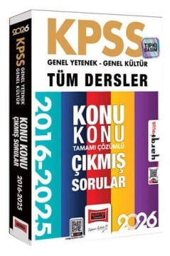Yargı Yayınları 2026 KPSS GK-GY Tüm Dersler Tamamı Çözümlü 10 Yıl Çıkmış Sorular (2016-2025)