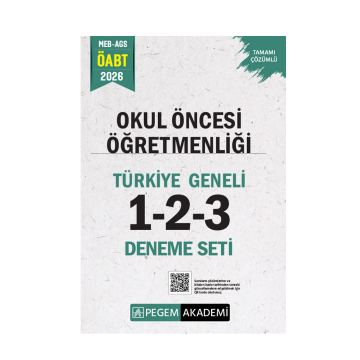 2026 MEB AGS ÖABT Okul Öncesi Öğretmenliği Tamamı Çözümlü Türkiye Geneli 1-2-3 (3'lü Deneme Seti) Pegem Yayınları