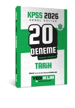 Yediiklim Yayınları KPSS 2026 Genel Kültür Tarih Tamamı Çözümlü 20 Deneme