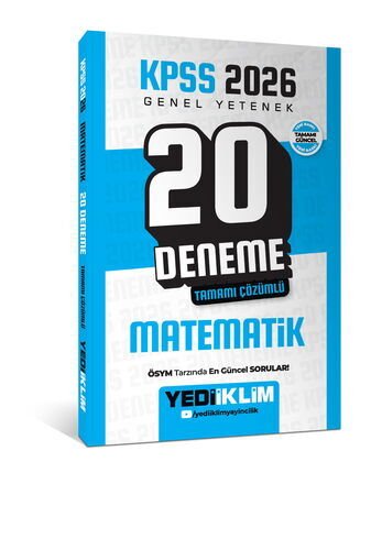 Yediiklim Yayınları KPSS 2026 Genel Yetenek Matematik Tamamı Çözümlü 20 Deneme