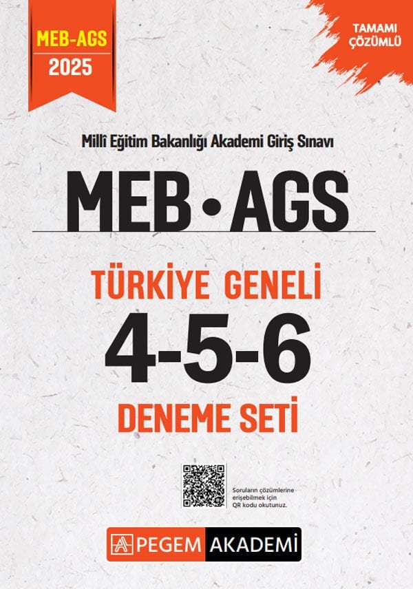 2025 MEB AGS Tamamı Çözümlü Türkiye Geneli 4-5-6 (3'lü Deneme Seti) Pegem Yayınları