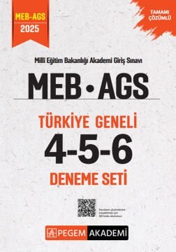 2025 MEB AGS Tamamı Çözümlü Türkiye Geneli 4-5-6 (3'lü Deneme Seti) Pegem Akademi
