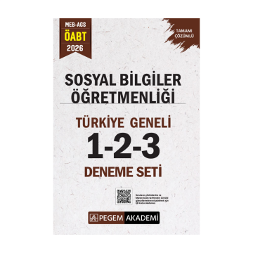 Pegem Yayınları 2026 MEB-AGS ÖABT Sosyal Bilgiler Öğretmenliği Tamamı Çözümlü Türkiye Geneli 1-2-3 (3'lü Deneme Seti)