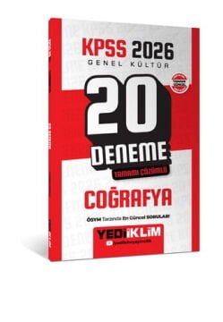 Yediiklim Yayınları KPSS 2026 Genel Kültür Coğrafya Tamamı Çözümlü 20 Deneme