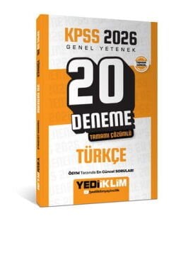 KPSS 2026 Genel Yetenek Türkçe Tamamı Çözümlü 20 Deneme Yediiklim Yayınları
