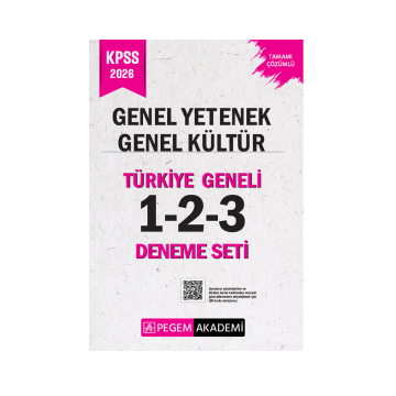 2026 KPSS Genel Yetenek Genel Kültür Tamamı Çözümlü Türkiye Geneli 1-2-3 (3'lü Deneme Seti) Pegem Yayınları