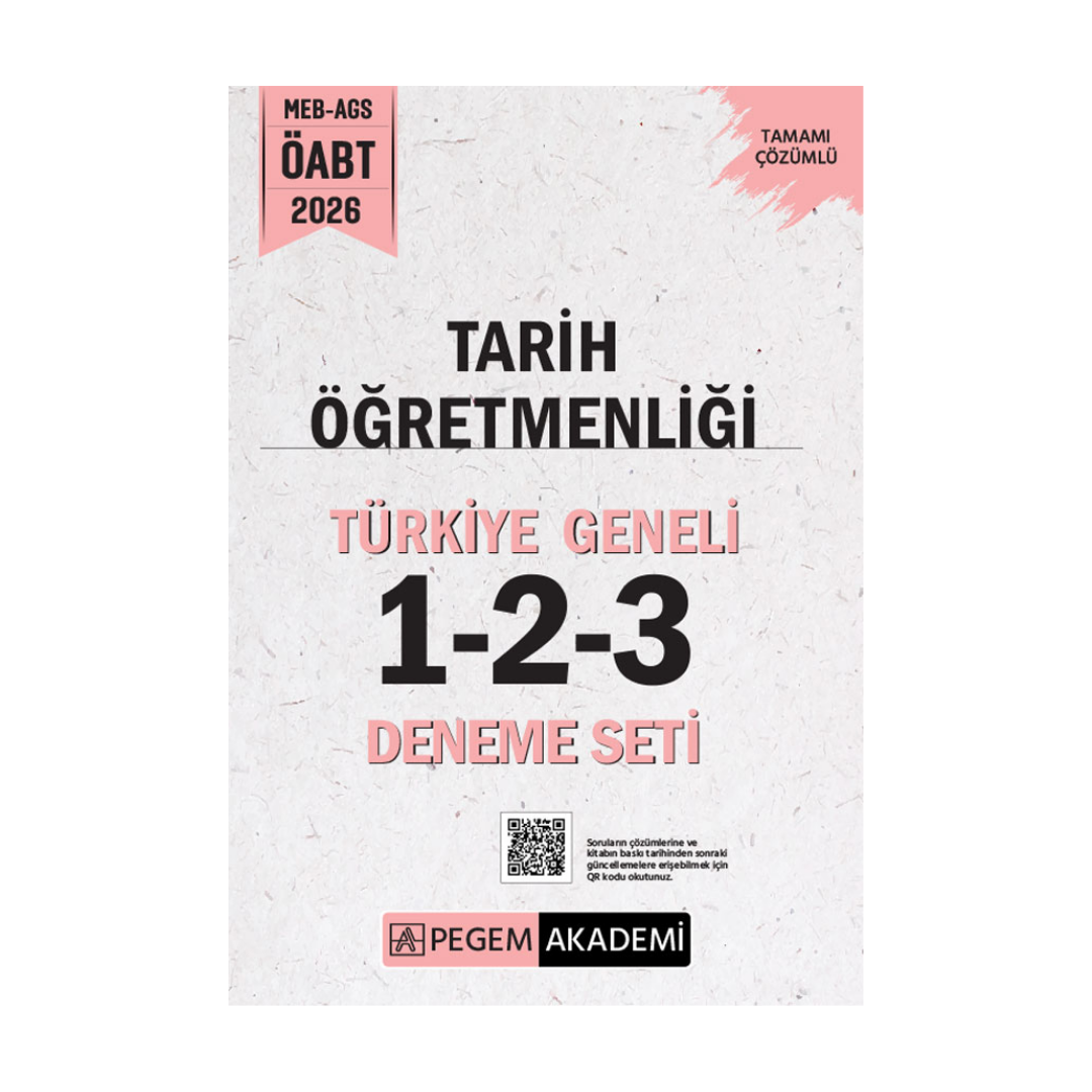 2026 MEB AGS ÖABT Tarih Öğretmenliği Tamamı Çözümlü Türkiye Geneli 1-2-3 (3'lü Deneme Seti) Pegem Yayınları