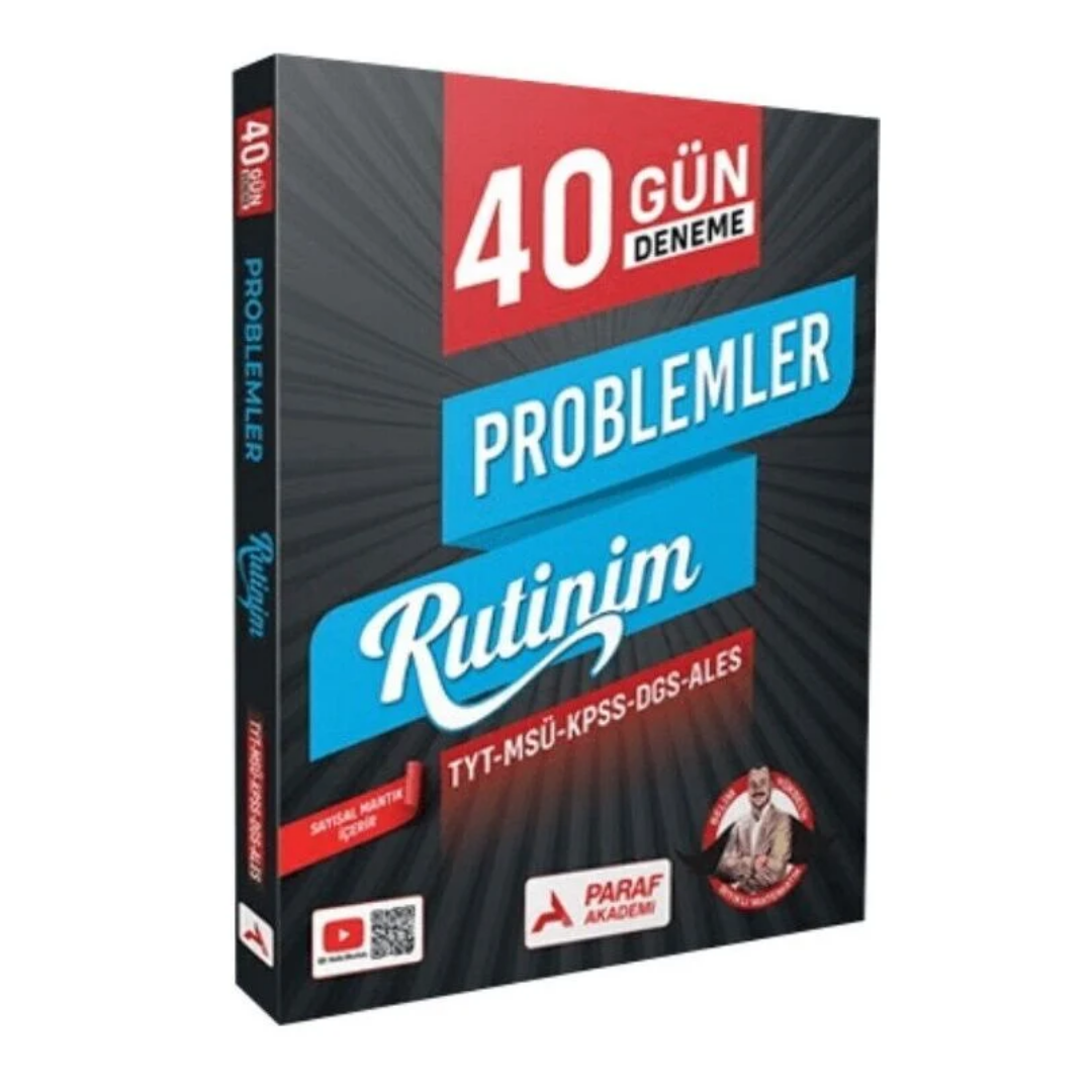 TYT MSÜ KPSS DGS ALES Problemler Rutinim 40 Günde Deneme Çözümlü - Selim Yüksel Paraf Yayınları