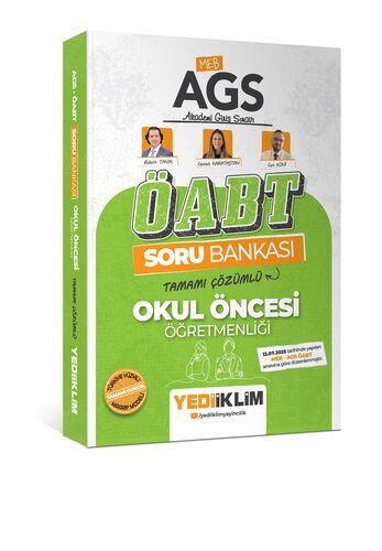 2026 MEB AGS ÖABT Okul Öncesi Öğretmenliği Tamamı Çözümlü Soru Bankası Yediiklim Yayınları