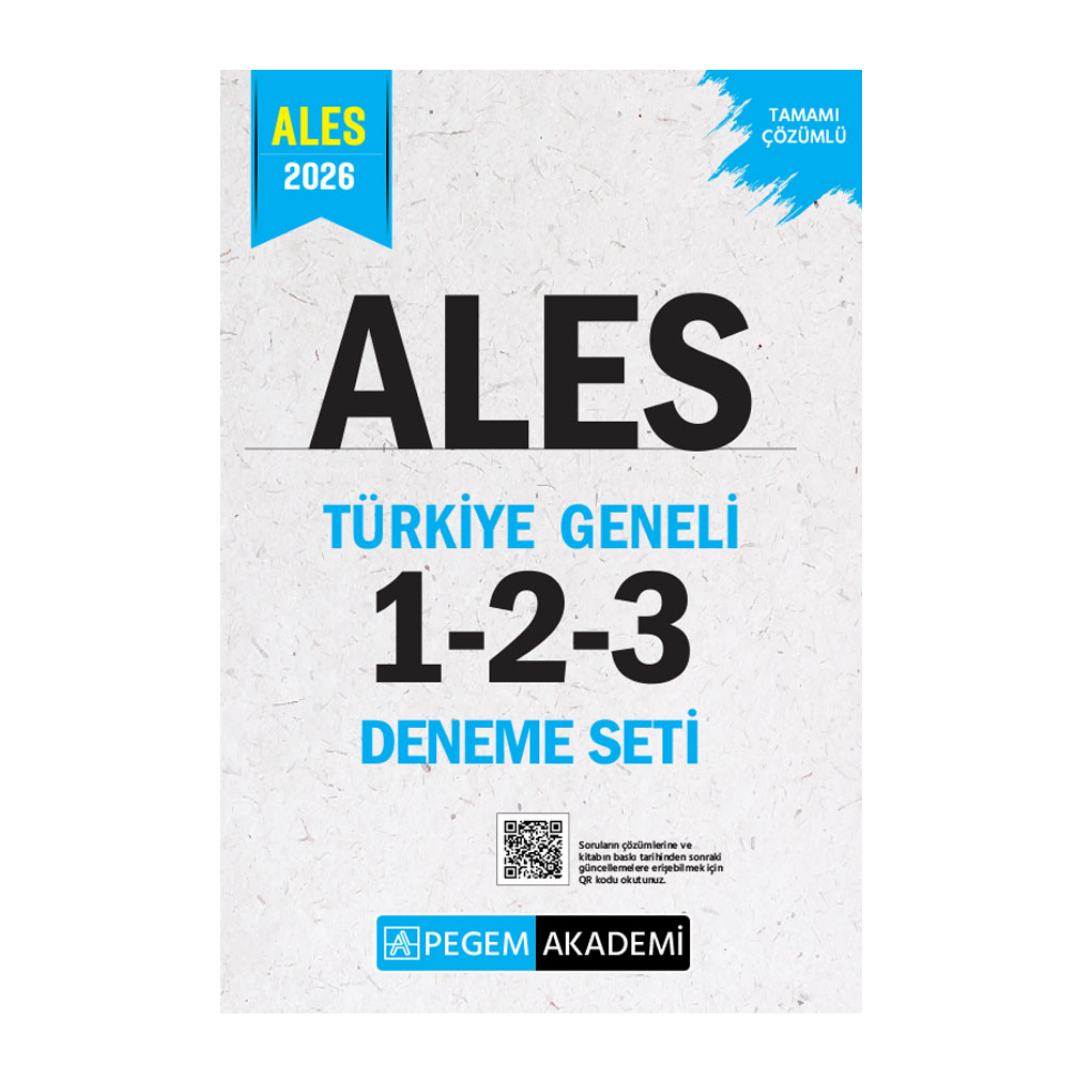 2026 Ales Tamamı Çözümlü Türkiye Geneli 1-2-3 (3'lü Deneme Seti) Pegem Yayınları