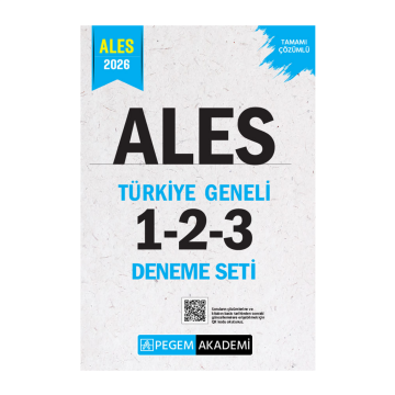 2026 Ales Tamamı Çözümlü Türkiye Geneli 1-2-3 (3'lü Deneme Seti) Pegem Yayınları