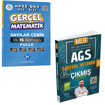 Dizgi Kitap 2026 MEB AGS Tamamı Video Çözümlü Sayısal Yetenek Çıkmış Sorular & Gerçel Matematik KPSS DGS AGS ALES Sayılar Cebir İlk 15 Konuyu Fulle KR Akademi Seti