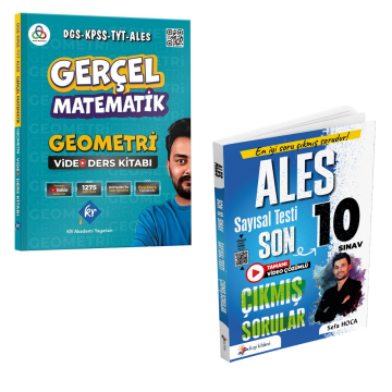 Dizgi Kitap 2026 ALES Sayısal Yetenek Tamamı Video Çözümlü Son 10 Sınav Çıkmış Sorular & Gerçel Matematik DGS KPSS TYT ALES Geometri Video Ders Kitabı KR Akademi Seti