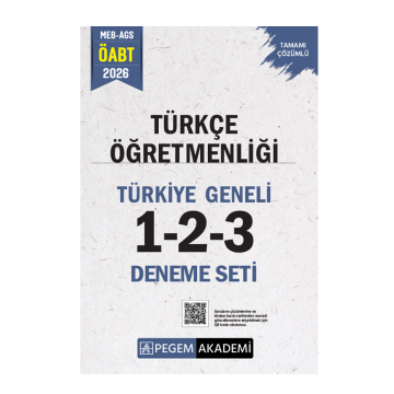 Pegem Yayınları 2026 MEB-AGS ÖABT Türkçe Öğretmenliği Tamamı Çözümlü Türkiye Geneli 1-2-3 (3'lü Deneme Seti)
