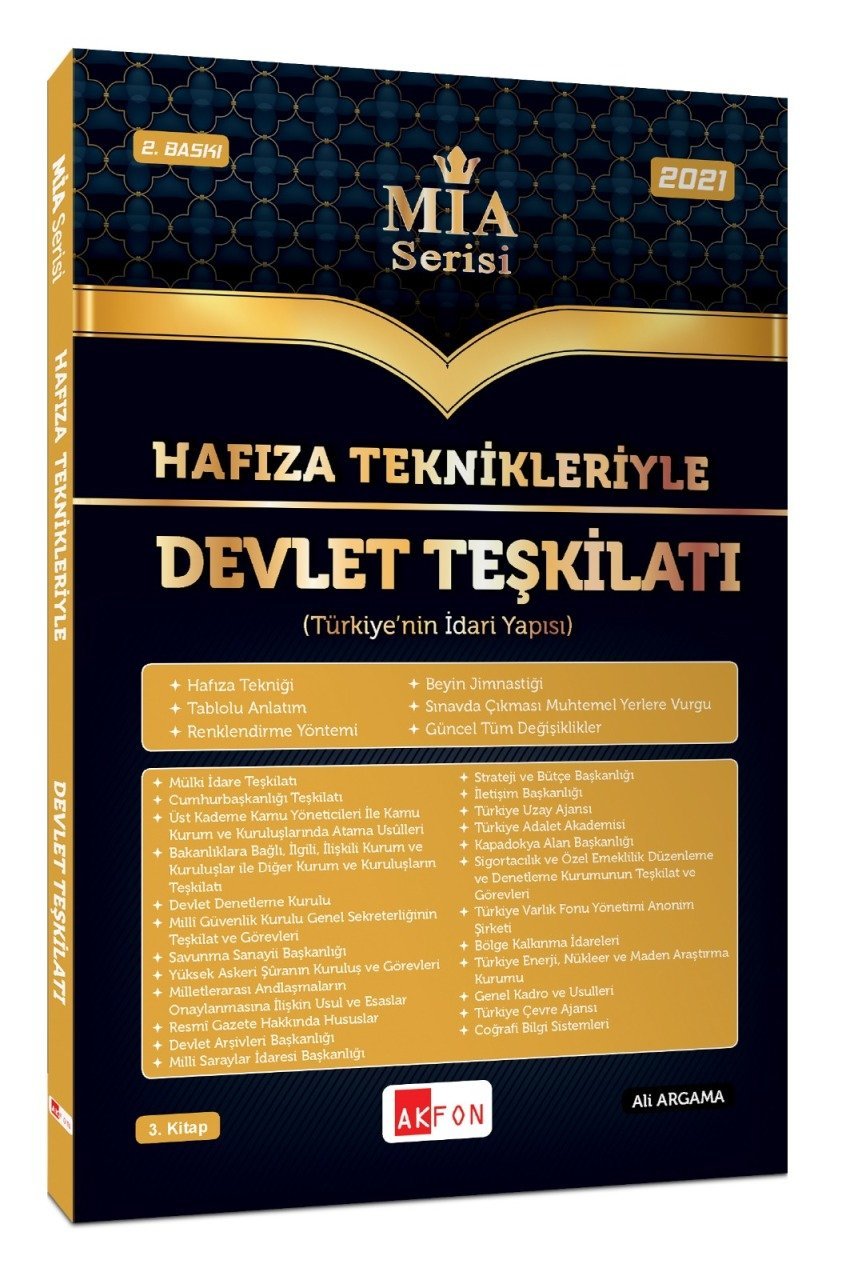 Mia Serisi Hafıza Teknikleriyle Devlet Teşkilatı ( Türkiyenin İdari Yapısı ) Ali Argama Mart 2021