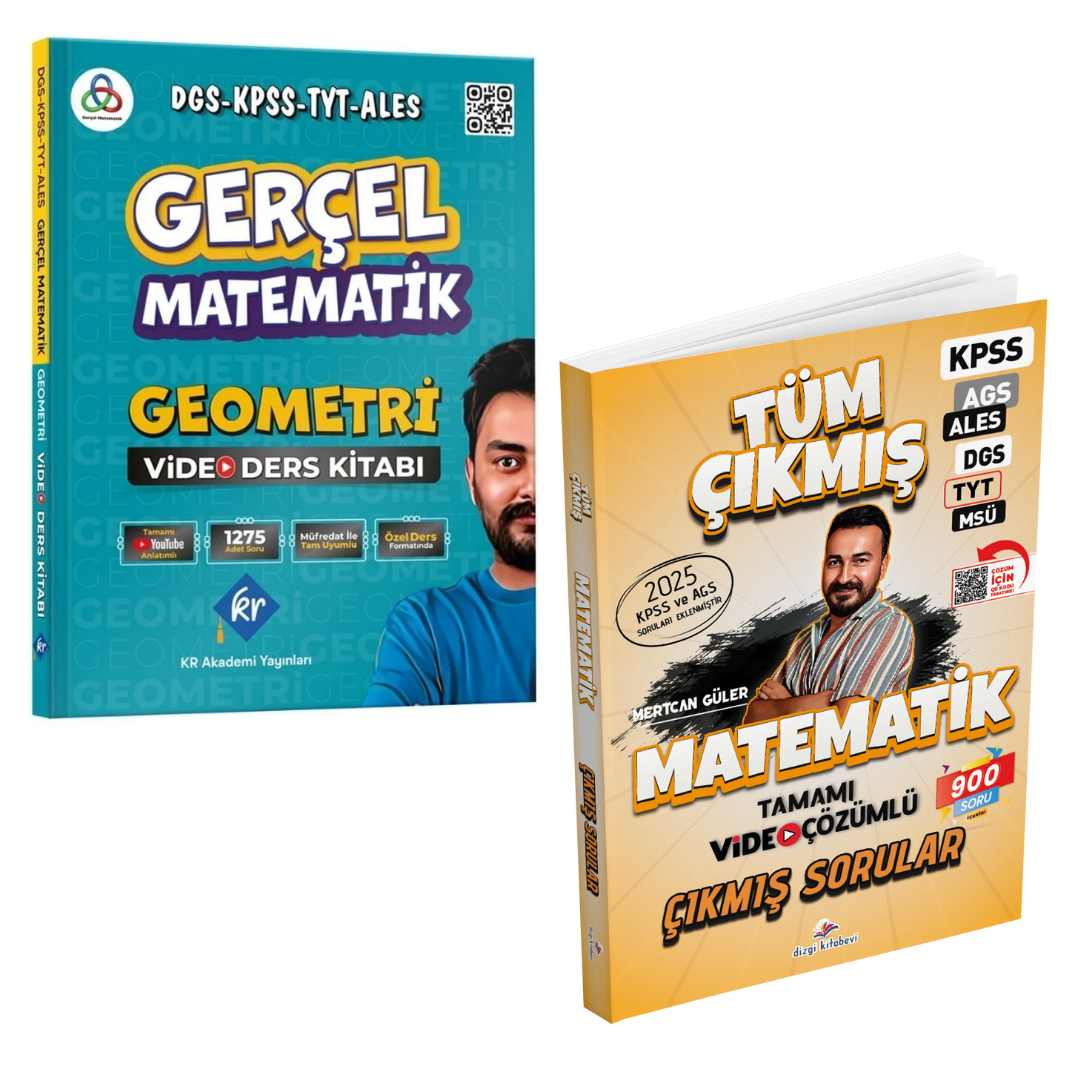 Dizgi Kitap 2026 Matematik Tüm Sınavlar Tamamı Video Çözümlü Çıkmış Sorular & Gerçel Matematik DGS KPSS TYT ALES Geometri Video Ders Kitabı KR Akademi Seti