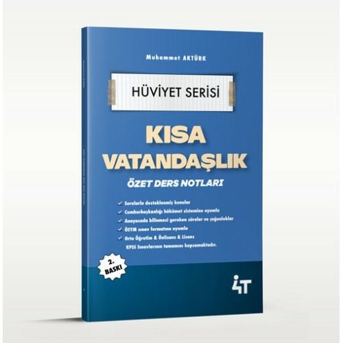 KPSS Vatandaşlık Özet Ders Notları Muhammet Aktürk 4T Yayınları
