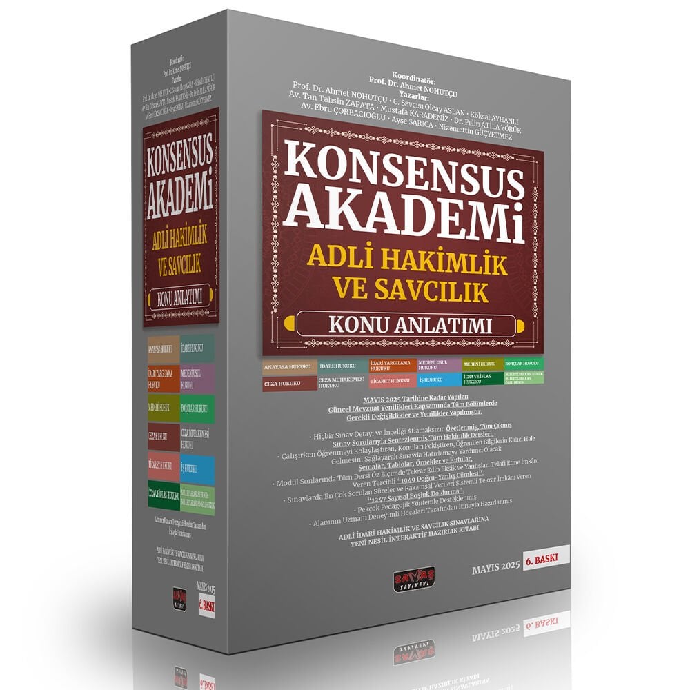 Konsensus Akademi Adli Hakimlik ve Savcılık Konu Anlatımı Savaş Yayınları