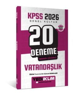 Yediiklim KPSS 2026 Genel Kültür Vatandaşlık Tamamı Çözümlü 20 Deneme
