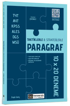 Benzersiz Akademi Yayınları TYT AYT KPSS ALES DGS MSÜ Taktiklerle ve Stratejilerle Paragraf 10 x 20 Deneme
