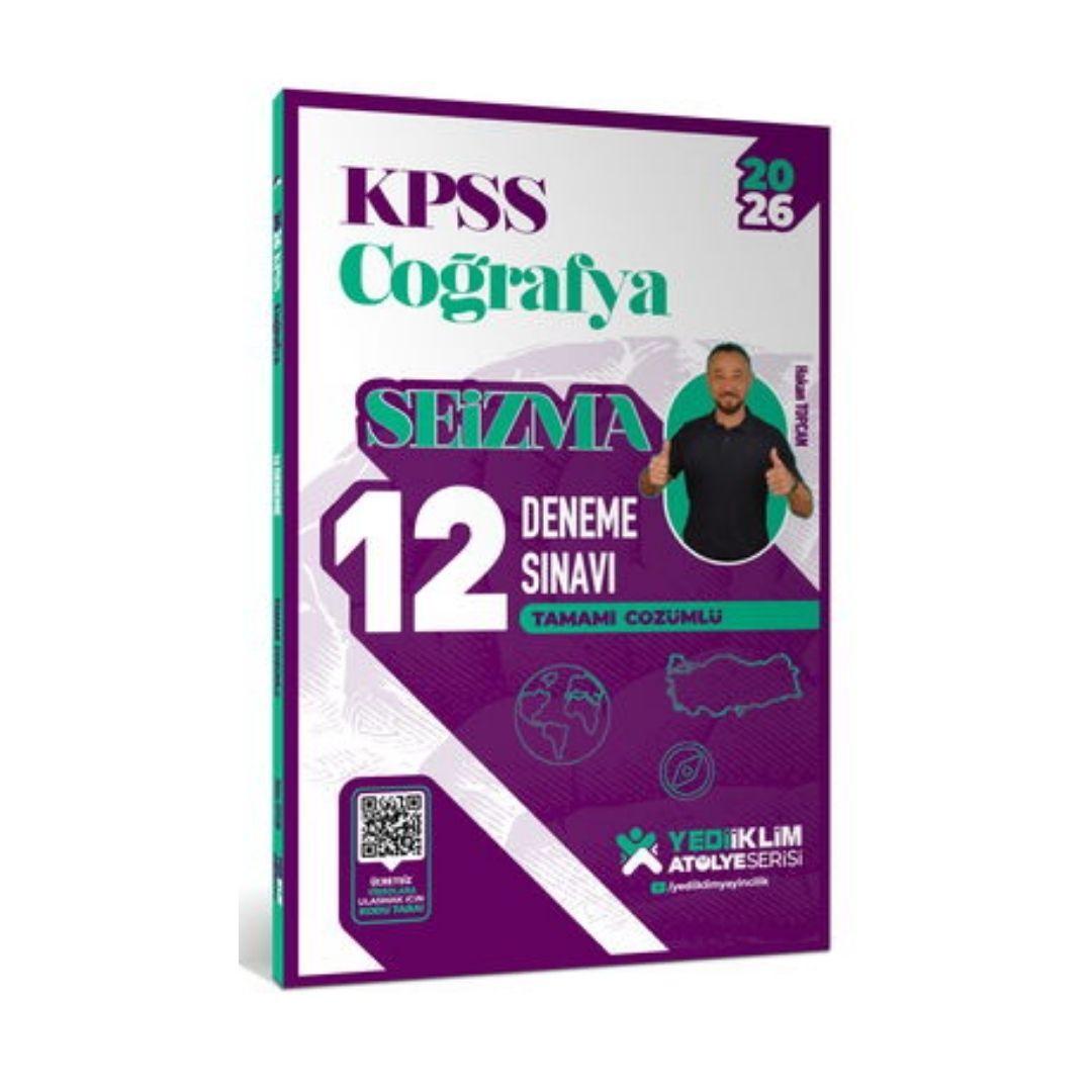 2026 KPSS Atölye Serisi Coğrafya Seizma Tamamı Çözümlü 12 Deneme Sınavı Yediiklim Yayınları