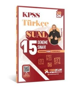 2026 KPSS Atölye Serisi Türkçe Sual Tamamı Video Çözümlü 15 Deneme Sınavı Yediiklim Yayınları
