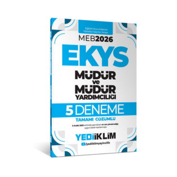 2026 MEB EKYS Müdür Ve Müdür Yardımcılığı Tamamı Çözümlü 5 Deneme Yediiklim Yayınları