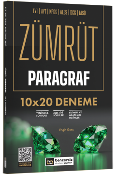 Benzersiz Akademi Yayınları TYT AYT KPSS ALES DGS MSÜ Zümrüt Paragraf 10 x 20 Deneme