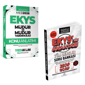 Dizgi Kitap 2026 MEB EKYS Müdür ve Müdür Yardımcılığı Tüm Dersler Soru Bankası 2500 Soru ve MEB EKYS Müdür Ve Müdür Yardımcılığı Konu Anlatımı Yediiklim Yayınları Seti