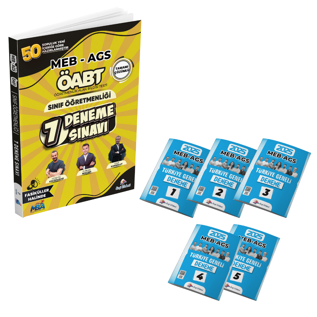 Dizgi Kitap 2025 Meb Ags Öabt Sınıf Öğretmenliği Tamamı Çözümlü Fasiküller Halinde 7 Deneme ve AGS Türkiye Geneli Tamamı PDF Çözümlü 5 Deneme Seti