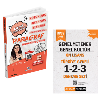 Dizgi Kitap KPSS AGS ALES DGS TYT MSÜ Tüm Adaylar İçin Paragraf Çıkmış Sorular & KPSS Genel Yetenek Genel Kültür Lise-Ön Lisans Türkiye Geneli 1-2-3 (3'lü Deneme Seti) Pegem Seti