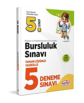 Editör Yayınları 5. Sınıf Bursluluk Sınavı Tamamı Çözümlü 5 Deneme Sınavı