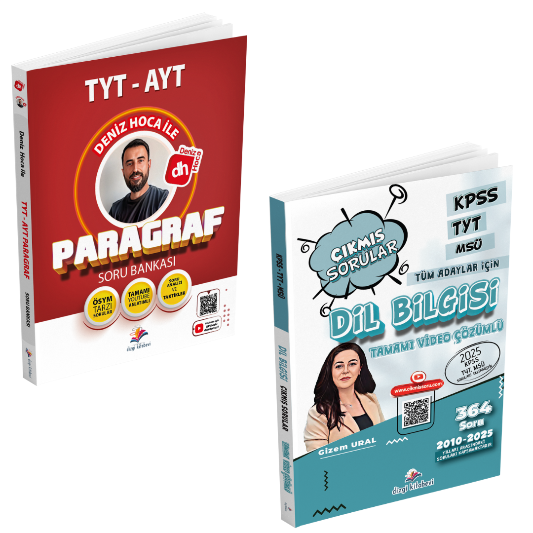 Dizgi Kitap 2026 Deniz Hoca Paragraf Soru Bankası ve KPSS TYT MSÜ Tüm Adaylar İçin Dil Bilgisi Çıkmış Sorular Seti