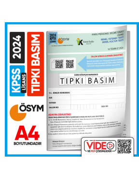 2024 KPSS Lisans GY-GK ÖSYM Tıpkı Basım Çıkmış Soru Deneme Kitapçığı Video ve PDF Çözümlü Türkiye Geneli İnformal Yayınları