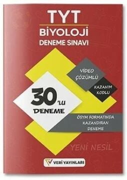 Veri Yayınları YKS TYT Biyoloji 30 Deneme Video Çözümlü Veri Yayınları