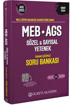 Öğreti Akademi 2025 MEB-AGS Soru Bankası Tamamı Çözümlü Sözel-Sayısal Yetenek