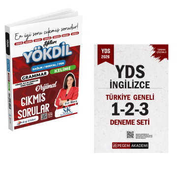 Dizgi Kitap - Sınav Kampı YÖKDİL Grammar Kelime Orijinal Çıkmış Sorular ve Pegem Yayınları YDS İngilizce Türkiye Geneli 1-2-3 (3'lü Deneme Seti) Seti