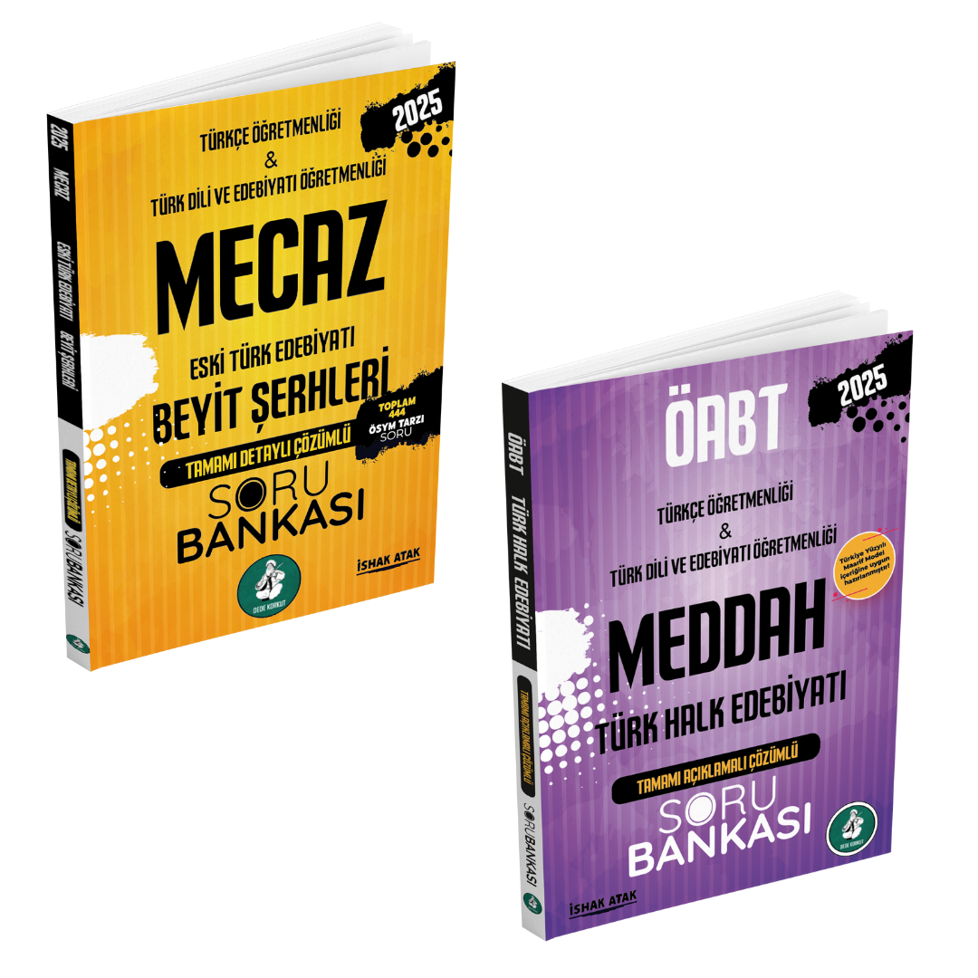 2025 Mecaz Eski Türk Edebiyatı Beyit Şerhleri 444 Soru Bankası ve Meddah Türk Halk Edebiyatı Soru Bankası Seti İshak Atak Atak Yayınları