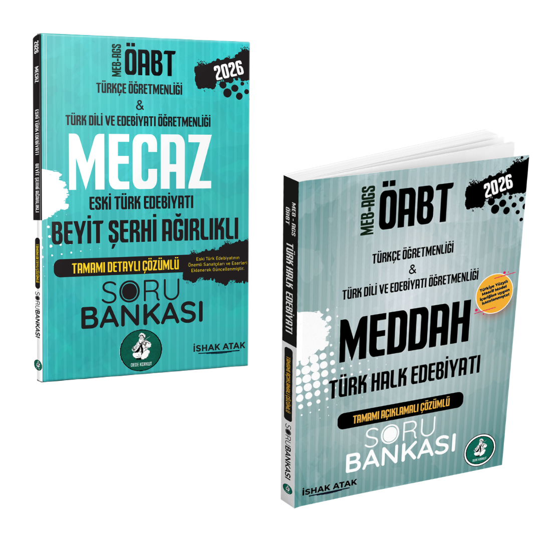 2026 Meb Ags ÖABT Mecaz Eski Türk Edebiyatı Beyit Şerhi Ağırlıklı Tamamı Çözümlü Soru Bankası & Meb Ags ÖABT Meddah Türk Halk Edebiyatı Soru Bankası İshak Atak - Atak Yayınları Seti