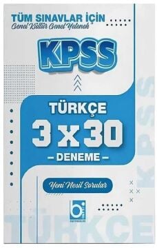 KPSS Türkçe 3x30 Deneme Bigelio Yayıncılık