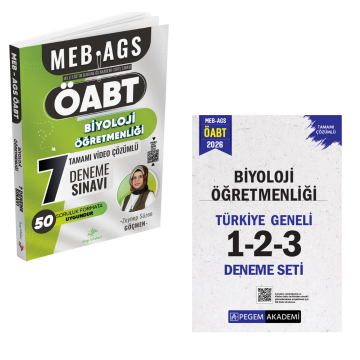 Dizgi Kitap 2026 Meb Ags ÖABT Biyoloji Öğretmenliği 7 Deneme Sınavı & MEB AGS ÖABT Biyoloji Öğretmenliği Türkiye Geneli 1-2-3 (3'lü Deneme Seti) Pegem Seti