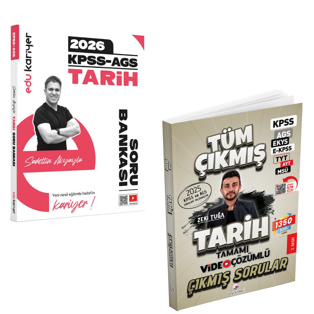 Dizgi Kitap 2026 Tarih Tüm Sınavlar Çıkmış Sorular & KPSS AGS Tarih Soru Bankası Edu Kariyer Yayınları Seti