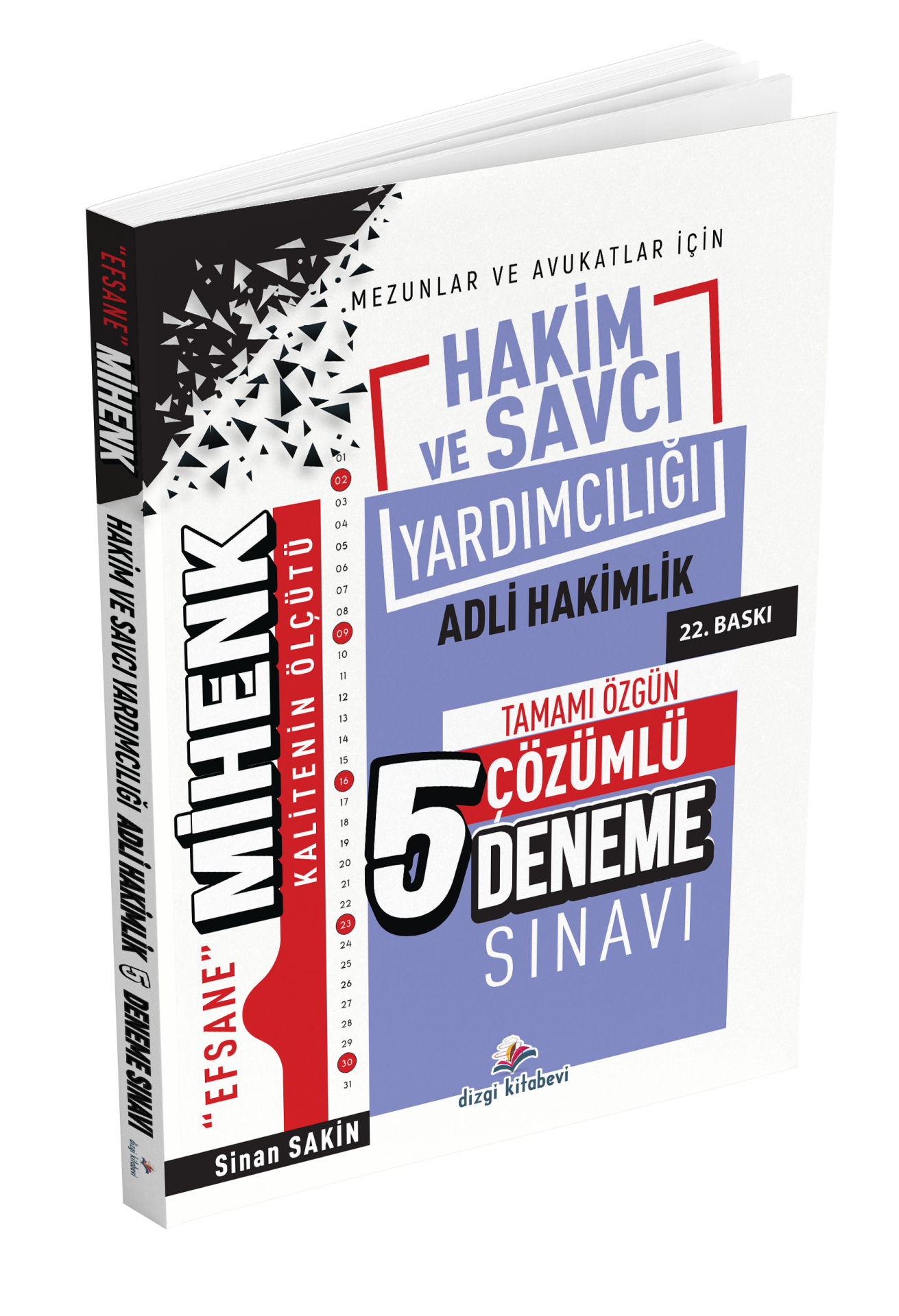 Dizgi Kitap Efsane Mihenk Adli Hakim ve Savcı Yardımcılığı Tamamı Çözümlü 5 Deneme Sınavı 22. Baskı
