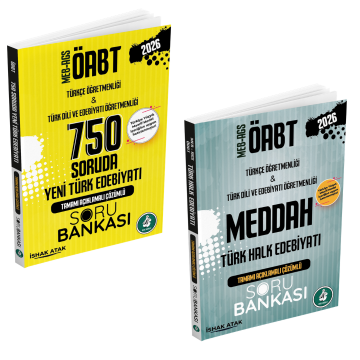 Atak Yayınları 2026 MEB-AGS ÖABT 750 Soruda Yeni Türk Edebiyatı Soru Bankası ve Meddah Türk Halk Edebiyatı Tamamı Çözümlü Soru Bankası Seti - İshak Atak