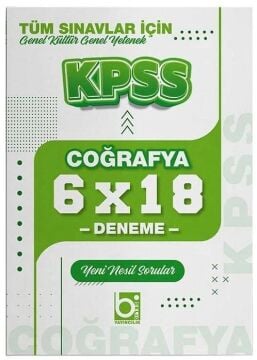 Bigelio Yayıncılık KPSS Coğrafya 6x18 Deneme