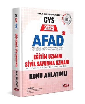 Data Yayınları 2025 GYS AFAD Eğitim Uzmanı - Sivil Savunma Uzmanı Konu Anlatımlı