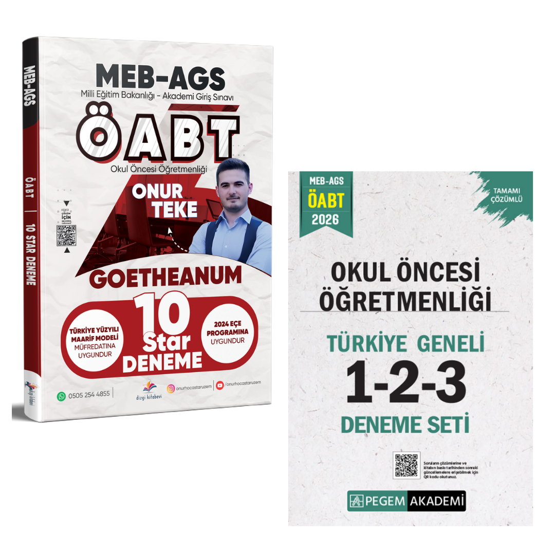 Dizgi Kitap 2026 Meb Ags ÖABT Okul Öncesi Öğretmenliği 10 Star Deneme & MEB AGS ÖABT Okul Öncesi Öğretmenliği Türkiye Geneli 1-2-3 (3'lü Deneme Seti) Pegem Seti
